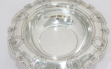 TIFFANY & CO. STERLING SILVER ANTIQUE ORNATE SERVING BOWL 12 IN