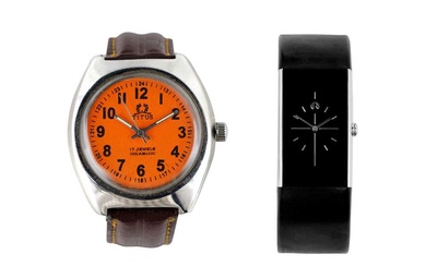 TWO WATCHES AND TWO STRAPS. TITUS AND ROSENDAHL.