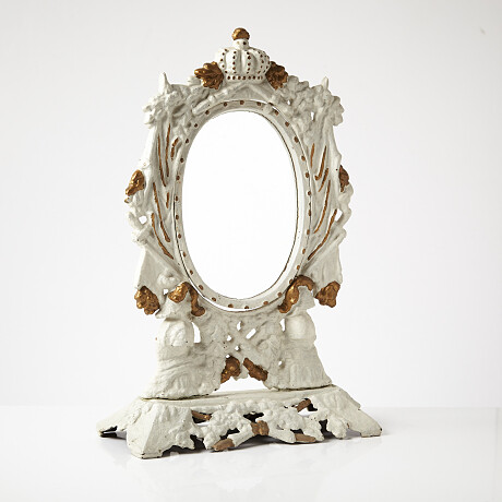Table mirror cast iron Bordsspegel gjutjärn