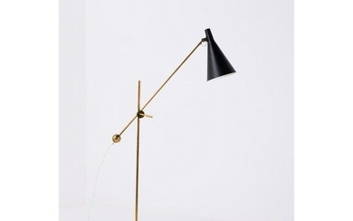 Tapio Wirkkala (1915-1985) Model K10-11 Floor lamp Brass, lacquered cast iron and lacquered aluminum