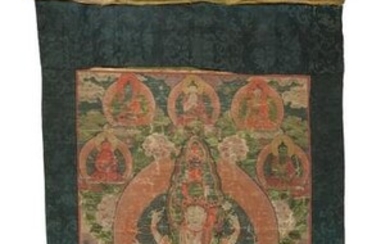Thangka of Eight Arm Avalokiteshvara, 17-18th Century