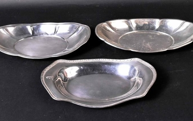 Three American Sterling Silver Bread Trays