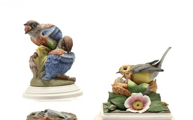 Three Boehm Fledgling Porcelain Sculptures