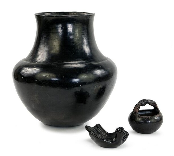 Three Pieces of Blackware Pottery.
