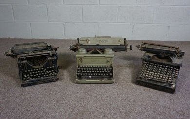 Three assorted early typewriters, including an Underwood, Smith Premier and Imperial (3)