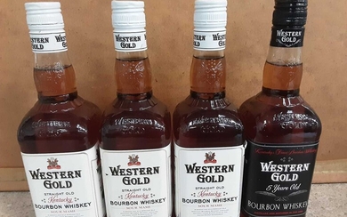 Three bottles of Western Gold Sour Mash Kentucky Bourbon whisky and another bottle of Western Gold 5 years old whisky (4)