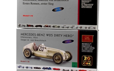 Three boxed 1:18 scale 1934 Mercedes-Benz W25 limited edition models,...