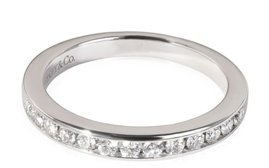Tiffany & Co. Channel Set Half Circle Diamond Wedding Band Platinum 0.24 Ctw