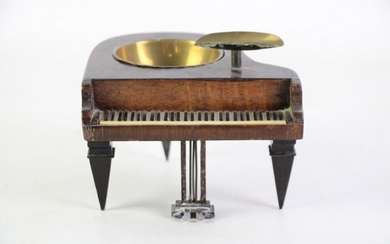 Timber Grand Piano Form Ashtray (H10cm), repair to legs