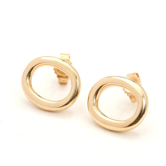SOLD. Toftegaard: A pair of 14k gold earstuds. L. 1.4 cm. Weight app. 4.5 g....