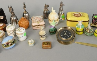 Tray lot of trinket boxes, etc. includes: a French