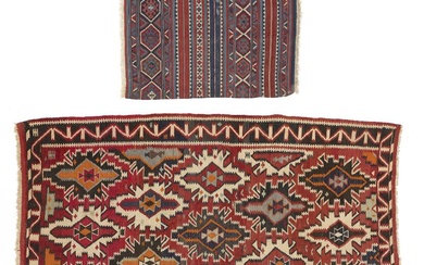 Two Caucasian kilim rugs. Kuba kilim. C. 1940–1950. 276×165 cm. And antique...