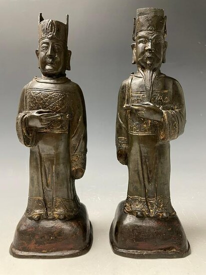 Two Chinese Bronze Figures of Immortals