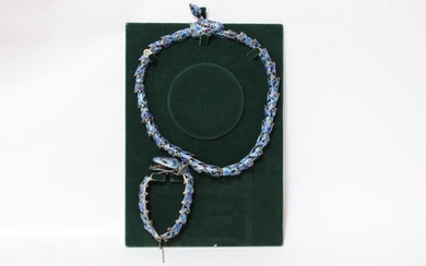 Two Chinese Enamel Necklace and Bracelet
