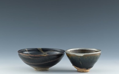 Two Chinese black-glazed bowls, Song dynasty