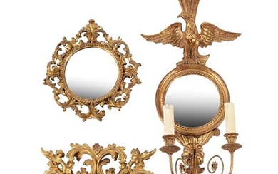 Two Italian, probably Florentine giltwood wall mirrors