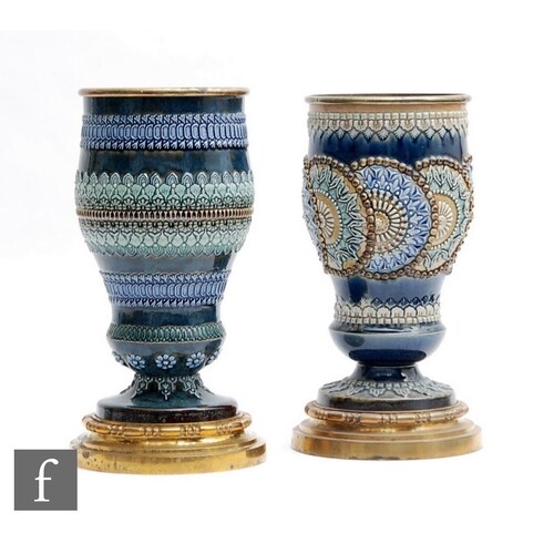 Two late 19th to early 20th Century Doulton Lambeth pedestal...