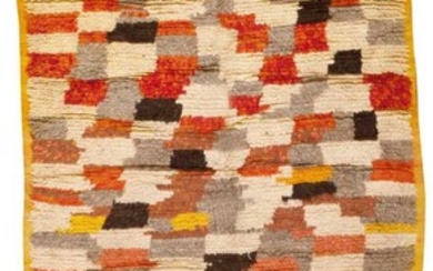 VINTAGE MID CENTURY MOROCCAN RUG. 8 ft 8 in x 4 ft 5 in ( 2.64 m x 1.35 m).
