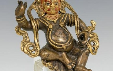 Vajrapani; Tibet, 19th century. Gilt bronze and polychrome. It presents faults in the polychromy.