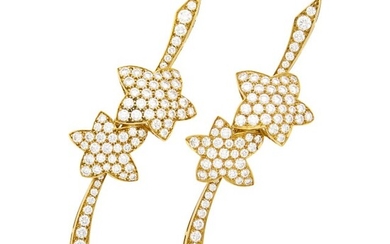 Van Cleef & Arpels Pair of Gold and Diamond Star Pins, France