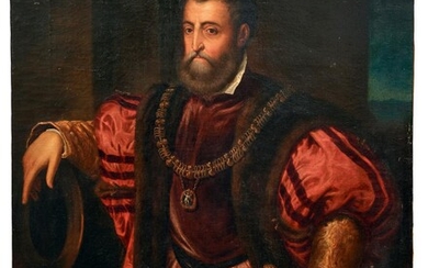 Vecellio (Tizian), Tiziano - Kopie nach, Alfonso I. d'Este