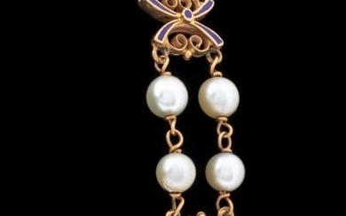 Vintage 14K Cultured Pearl Double Strand Bracelet