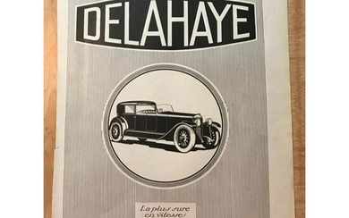 Vintage 1920's French Magazine Advertisement, DELAHAYE
