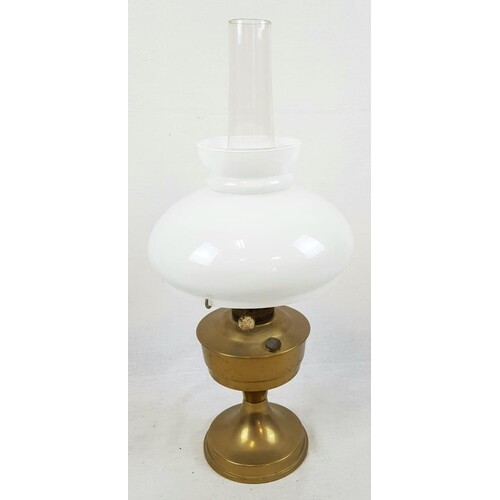 Vintage Aladdin 23 Brass Oil Lamp. Original Milk White Shade...