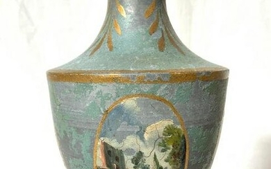 Vintage Hand Painted Toleware Lamp