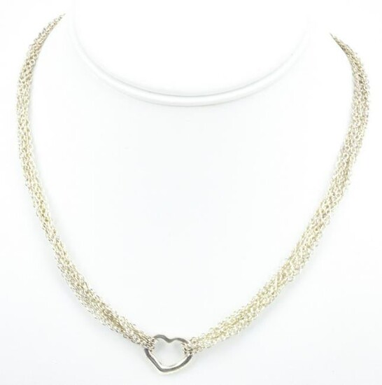 Vintage Italian Sterling Silver Heart Necklace