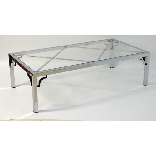 Vintage Retro mid Century modern: A large chromed and glass ...