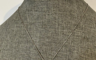 Vintage Sterling Silver onyx marcasite Necklace sz 18"