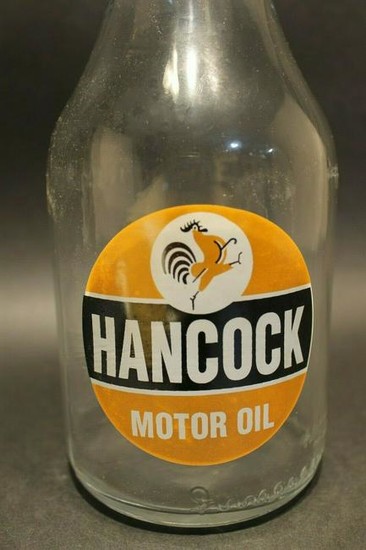 Vintage Style "Hancock" 1 Quart Glass Motor Oil Bottle