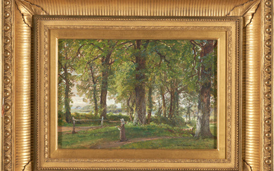 WILLIAM TROST RICHARDS (American, 1833-1905) English Country Road sight size...
