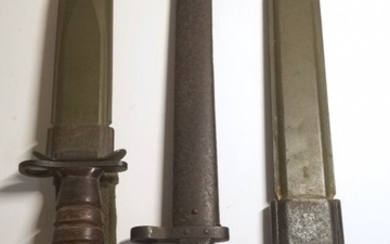 WWII US Military M4 Bayonet w Scabbard AFH US M1905 Mod