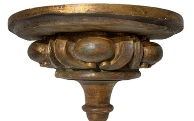 Wall shelf in golden wood, late 19th century.