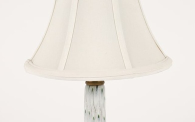 White Ground Millefiori Murano Glass Lamp