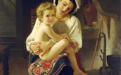 William Bouguereau - Young Mother Gazing at her Child