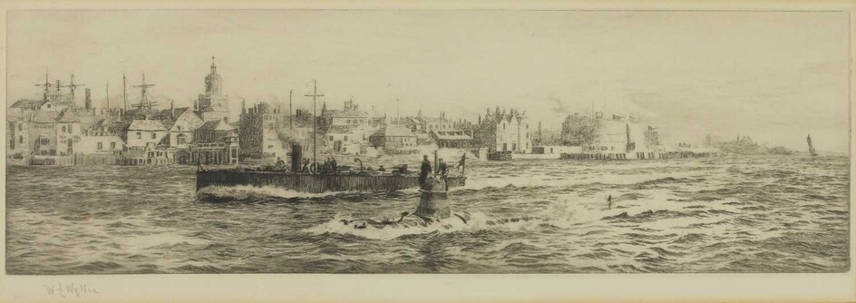 William Lionel Wyllie RA (1851-1931), A tug boat on the Thames