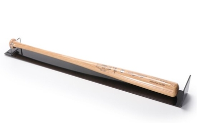 Willie Mays Signed Adirondack 302 Professional Model Baseball Bat On Wall Mount