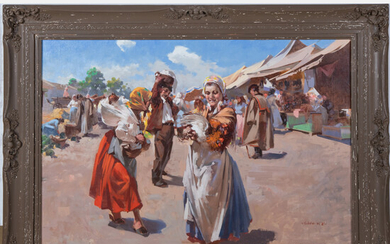 Witman Etelka Vizkeleti, (Hungarian,1882-1962) - Market Scene