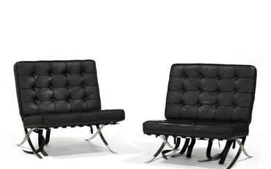 after Mies Van Der Rohe, Pair of Barcelona Chairs
