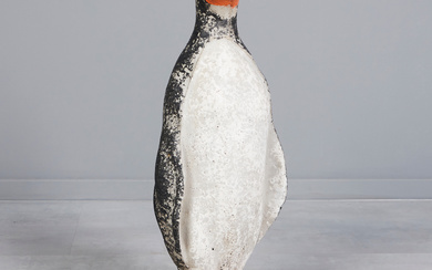 penguin/figure, concrete.
