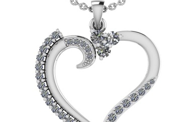 0.34 Ctw SI2/I1 Diamond 14K White Gold Valentine's Day special Pendant