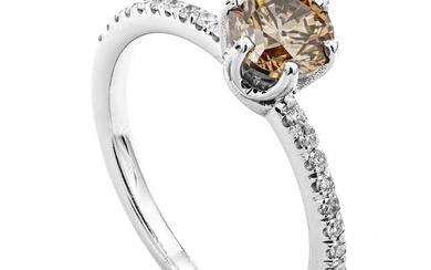 0.89 tcw SI1 Diamond Ring - 14 kt. White gold - Ring - 0.76 ct Diamond - 0.13 ct Diamondss - No Reserve Price