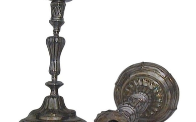 1 Pair of Regency candlesticks in silver bronze....