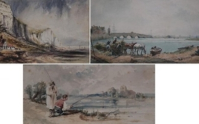 Clarkson Frederick Stanfield RA (1793-1867) Dover Cliffs Watercolour, together with...