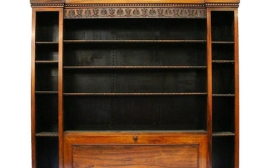 A GOOD 19TH CENTURY ROSEWOOD BREAKFRONT STANDING