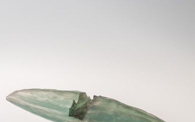 Naomi Shioya The Time, Cut Off Art Glass Sculpture, Japan, c. 2005, cast glass, unsigned, ht. 3 1/4, wd. 27 1/2, dp. 7 1/2 in.