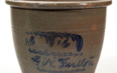 SIGNED GEORGE FULTON, ALLEGHANY CO., VALLEY OF VIRGINIA DECORATED JAR